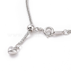 Collar de cadena de espigas de trigo de plata esterlina chapada en rodio antideslustre para mujer&nbsp;STER-I021-02B-P
