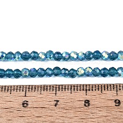 Brins de perles rondelles en verre transparent plaqué couleur AB&nbsp;EGLA-T029-2mm-10O