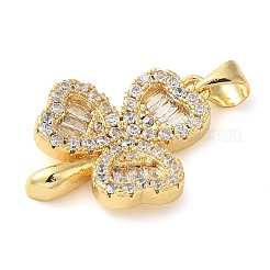 Ciondoli in ottone con placcatura a cremagliera con micro pavé di zirconi chiari&nbsp;KK-C047-10G