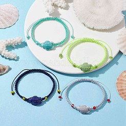 4 pièces ensemble de bracelets de perles tressées tortue en porcelaine 4 couleurs&nbsp;BJEW-JB10058