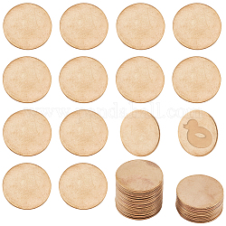 PandaHall Elite 30Pcs Brass Sheets, Copper Disc, Flat Round, Gold, 25x1mm