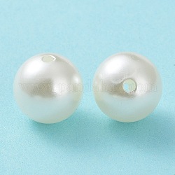 Perles acryliques en perles d'imitation, ronde, blanc crème, 14mm, Trou: 2mm, environ 370 pcs/500 g