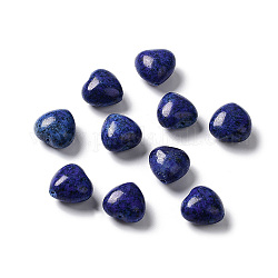 Perles en lapis-lazuli naturel, teinte, cœur, 14.5~15x14.5~15x8.5~9mm, Trou: 1mm
