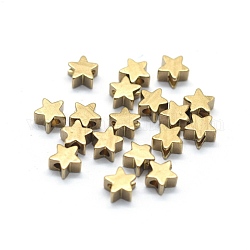 Brass Beads, Star, Raw(Unplated), 4.5x5x2.5mm, Hole: 1.2mm