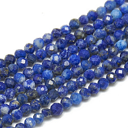 Lapis lazuli filamentos sintético Cuentas, facetados, redondo, 2~2.5mm, agujero: 0.3 mm, aproximamente 177 pcs / cadena, 14.9 pulgada
