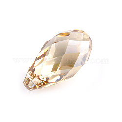 (vente de stock de vacances)pendentif en cristal autrichien, goutte briolette facettes, cristal Golden Shadow,  largeur de 8.5 mm, Longueur 17mm