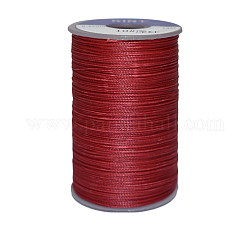 Cordon de polyester ciré, 6 pli, rouge foncé, 0.55mm, environ 38.27 yards (35 m)/rouleau