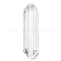 Vetro trasparente grandi ciondoli, sfaccettato, per lampadari pendenti in cristallo, proiettile, 119.5x29x13mm, Foro: 2 mm