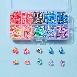 Manuell Polymer Ton Perlen, Kolumne, Mischfarbe, 5x2.5~6.5 mm, Bohrung: 1.8 mm, ca. 500~600 Stk. / Kasten