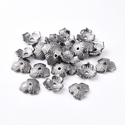 Legierung Perlen Kappen, Metallgrau, Bleifrei, Nickel-und cadmium frei, ca. 11 mm Durchmesser, 2.5 mm dick, Bohrung: 1.5 mm