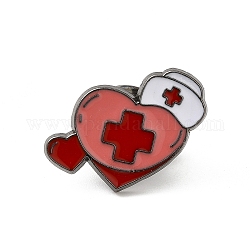 Medizinische Emaille-Pins, Abzeichen aus Rotgusslegierung für Damen, Hut, 18x20x1.4 mm