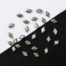 Perles de verre tchèques, 2-trou, losange, vert de mer foncé, 8x5x3.5mm, Trou: 0.8mm, environ 650 pcs / sachet , 95~100 g / sac