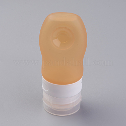 創造的なポータブルシリコンポイントボトリング  シャワーシャンプー化粧品エマルジョン貯蔵ボトル  オレンジ  93x42mm 容量：約37ml