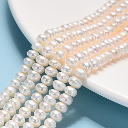 Fili di perle di perle d'acqua dolce coltivate naturali, patata, beige, 5~6x4~5.5x3~4mm, Foro: 0.8 mm, circa 86~100pcs/filo, 13.86 pollice ~ 14.76 pollici (35.2 cm ~ 37.5 cm)