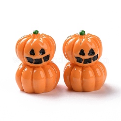 Cabujones de resina opaca de halloween, calabaza jack-o'-lantern, naranja oscuro, 25x19x20mm
