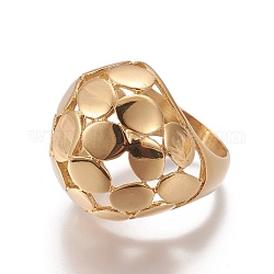 Ионное покрытие (ip) 304 кольцо на палец из нержавеющей стали, золотые, Размер 6~9, 16~19 мм