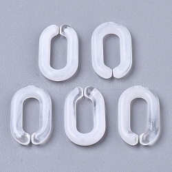 Acryl-Verknüpfung Ringe, Quick-Link-Anschlüsse, für die Herstellung von Schmuckkabeln, Nachahmung Edelstein-Stil, Oval, weiß, 15x9x3 mm, Innendurchmesser: 3.5x9 mm, ca. 2170 Stk. / 500 g