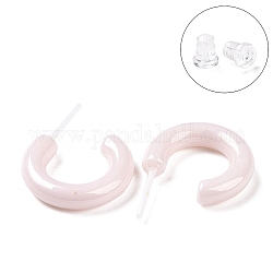 Orecchini ad anello in ceramica ipoallergenica con zirconi e bioceramica, orecchini a mezzo cerchio, senza sbiadimento e senza nichel, bianco antico, 15x3.5x13.5mm
