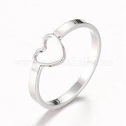 Anelli di barretta di ottone, anelli a cuore aperto, platino, 17mm