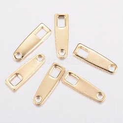 304 schede di catena in acciaio inox, connettori di estensione catena, oro, 10x3x0.8mm, Foro: 1.2~2.5 mm