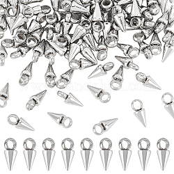 Dicosmetic 304 charms in acciaio inossidabile, conw/spike, colore acciaio inossidabile, 6x3mm, Foro: 1.8~2 mm, 100pcs/scatola