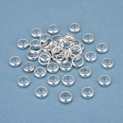 Intercalaire perles en 304 acier inoxydable, anneau, couleur d'argent, 7x2.5mm, Trou: 5mm