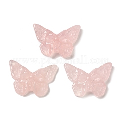 Natürlichen Rosenquarz Anhänger, Schmetterlingsanhänger mit eingraviertem Totenkopf, 25.5~26x37x7~9 mm, Bohrung: 1.5~1.6 mm