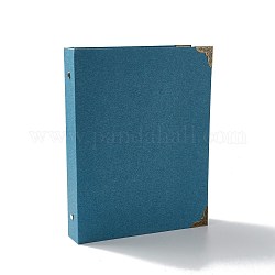 DIY-Hardcover-Papier-Scrapbook-Fotoalbum, mit schwarzem Innenpapier, Berichtiger, Verdeck blau, 26.5x21x4.2 cm, 30 Blatt/Buch
