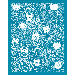 Трафарет для шелкографии, для росписи по дереву, ткань футболки украшения diy, рисунок кошки, 100x127 мм