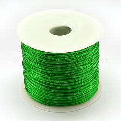 Fil de nylon, corde de satin de rattail, verte, 1.5mm, environ 49.21 yards (45 m)/rouleau