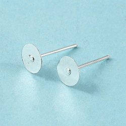 Iron Ear Studs, Nickel Free, Silver Color Plated, 11x6x0.8mm, Pin: 0.8mm