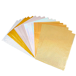 SUPERFINDINGS 60Sheets 6 Styles PET Stamping Hot Foil Paper, Transfer Foil Paper, Elegance Laser Printer Craft Paper, Mixed Color, 290~297x207~211x0.02~0.1mm, 10 sheets/style