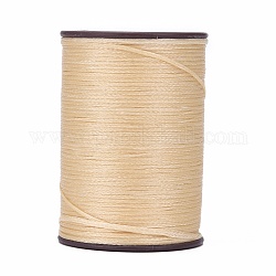 Hilo de hilo encerado plano, cordón de micro macramé, para coser cuero, blanco navajo, 0.8mm, alrededor de 109.36 yarda (100 m) / rollo