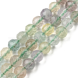 Chapelets de perles en fluorite naturel, facette, ronde, 4mm, Trou: 0.5mm, Environ 111 pcs/chapelet, 15.3 pouce (39 cm)