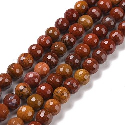 Natürlichen Karneol-Perlen Stränge, facettiert (128 Facetten), Runde, 8 mm, Bohrung: 1.2 mm, ca. 47 Stk. / Strang, 14.96'' (38 cm)