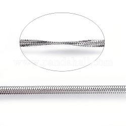 304 плоские змеиные цепочки из нержавеющей стали, пайки, цвет нержавеющей стали, 3x1 мм