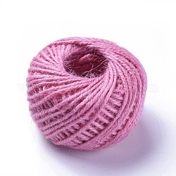 Jute Cord, Jute String, Jute Twine, for Jewelry Making, Flamingo, 1~2mm, about 25m/roll