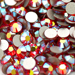 Vidrio de espalda plana Diamante de imitación, Grado A, espalda plateada, facetados, color de ab, semicírculo, jacinto, 4.6~4.8mm