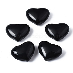 Natürlicher schwarzer Obsidian-Herz-Palmenstein, Taschenstein für energieausgleichende Meditation, 19~21x25~26x10~13 mm