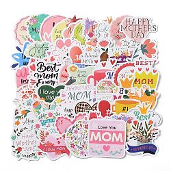 Selbstklebende Geschenkanhänger aus Papier zum Muttertag, für die Partei, dekorative Geschenke, Wort, 51~55x21~51x0.5 mm, 50 Stück / Beutel