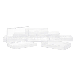 Superfindings 8pcs caja de contenedores de almacenamiento de polipropileno rectangular transparente caja de 11.8x7.1x1.8 cm con tapas para artículos pequeños y otros proyectos de manualidades