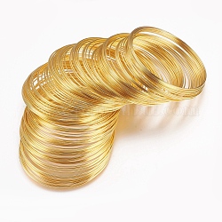 Fil à mémoire en acier, bracelets faisant, sans nickel, or, 18 jauge, 1mm, 60 mm de diamètre intérieur , 750 cercles / 1000g