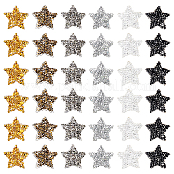 Fingerinspire 36 pièce de patchs de strass en forme d'étoile de 0.8,6 cm, 5 couleurs, petits patchs de couture [4] étoiles en résine strass à repasser sur des patchs pour vêtements, vestes, pantalons, sacs à dos, décoration de réparation