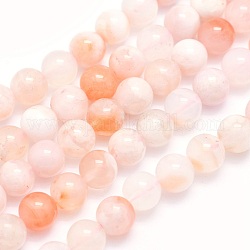 Chapelets de perles en agate naturelle de fleurs de cerisier, ronde, 6mm, Trou: 0.8mm, Environ 67 pcs/chapelet, 15.9 pouce (40.5 cm)