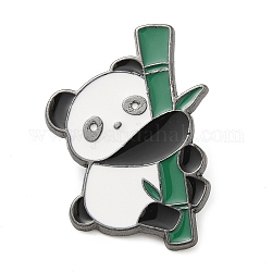 Panda-Emaille-Pins, Brosche aus Rotgusslegierung, Bambus, 35x25x1.5 mm