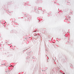 Poliéster con estampado de mariposas y tela de encaje bordado para mascotas., para la decoración del vestido de fiesta de los niños, confeccion de prendas de vestir, blanco, 170x0.04 cm