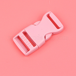 Boucle à dégagement latéral profilée et réglable en plastique, rose, 65x32x12mm