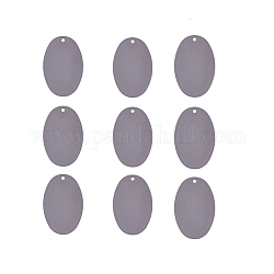 Colgantes de latón, estampar etiqueta en blanco, oval, gunmetal, 27x18x1mm, agujero: 1 mm