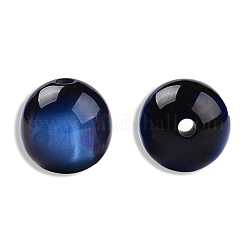 Abalorios de resina, de piedras preciosas de imitación, redondo, azul real, 13.5x13mm, agujero: 2~2.3 mm