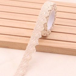 El base del cordón, cinta de encaje de algodón, con adhesivo en la espalda, para coser la decoración, blanco antiguo, 5/8 pulgada (15 mm), alrededor de 1.97 yarda (1.8 m) / rollo